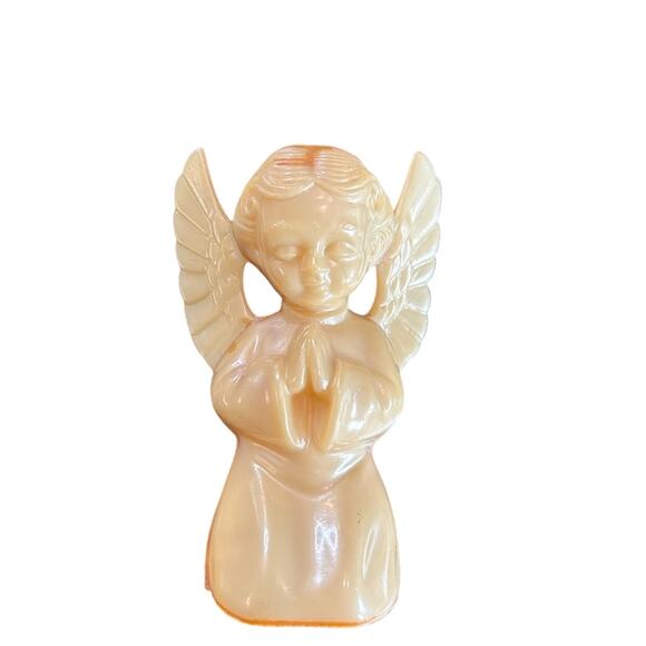 plastic regal vintage shiny Cream Angel candleholder and Cherub Figurines - Picture 6 of 7